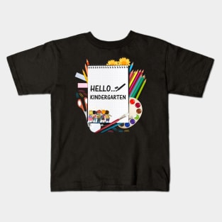 Hello Kindergarten Teacher Student Back To School Kids T-Shirt